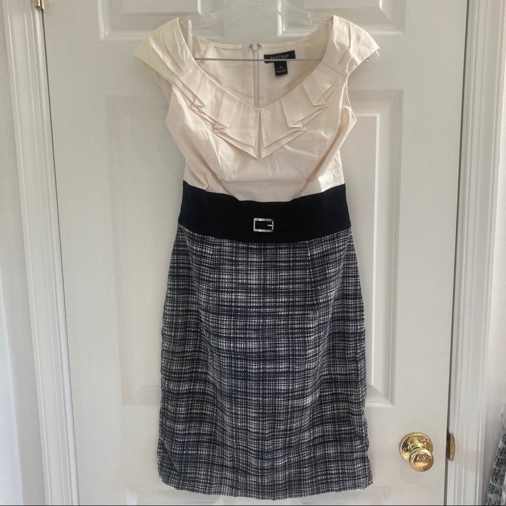 Black and white pencil skirt dress
